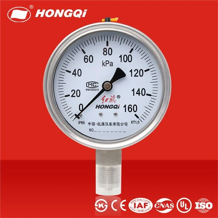 4" Pengukur Tekanan Stainless Steel Perlindungan Korosi Kualitas Tinggi