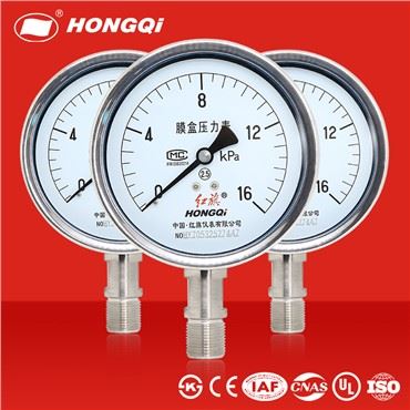 YE Stainless Steel 304 Single Scale Liquid Filled Pressure Gauge Untuk Gas / Udara